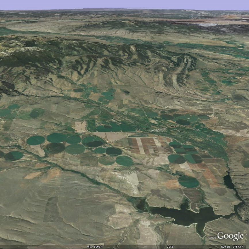 Google Earth image of the Willow Creek watershed. From the GETSI website.