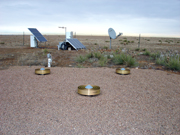 tri-pillar covered with pea gravel