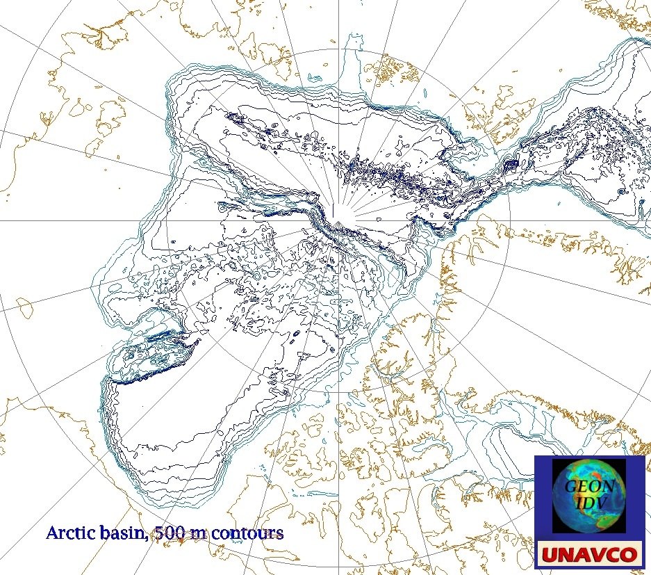 Bathymetric contour maps of lakes near Lupin mine, Nunavut. Grid