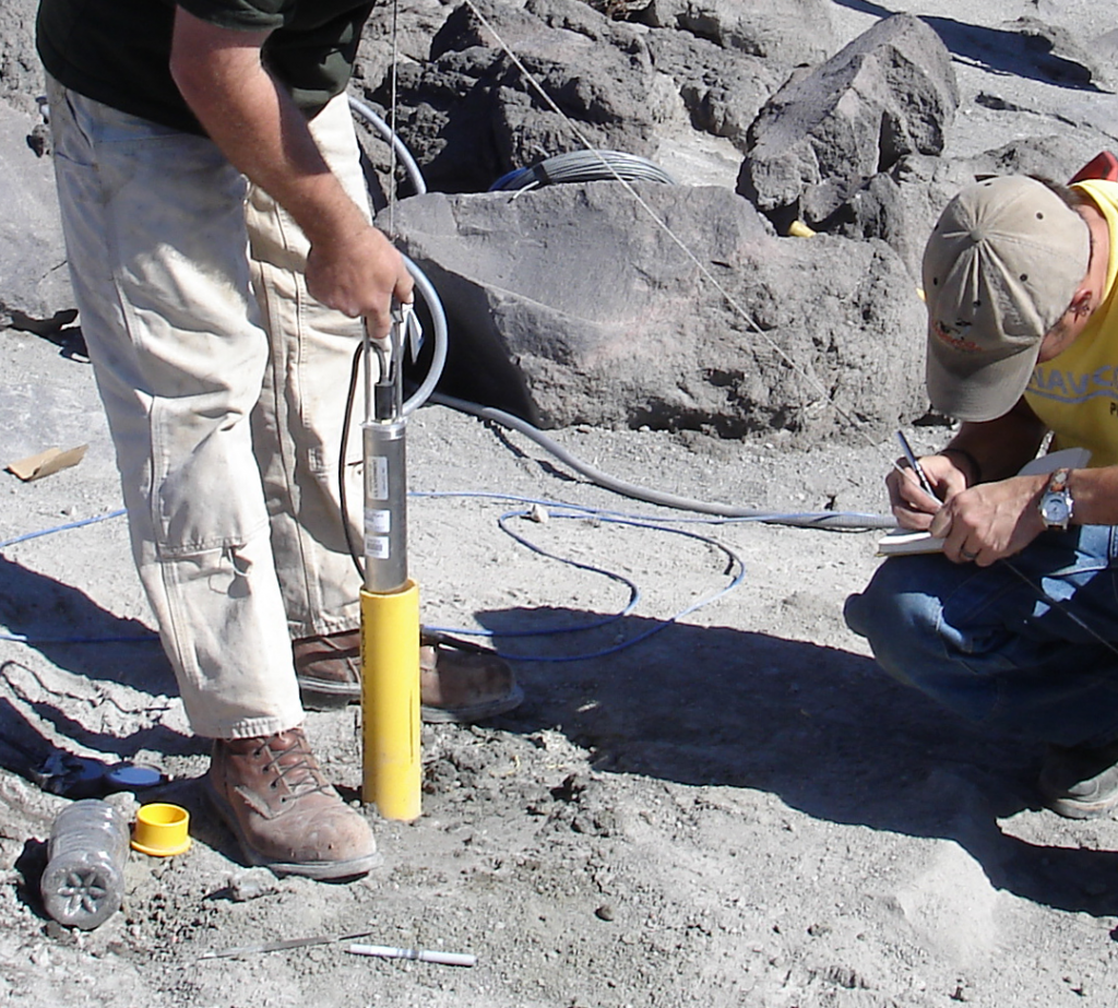 installing tiltmeter/borehole equipment in ground