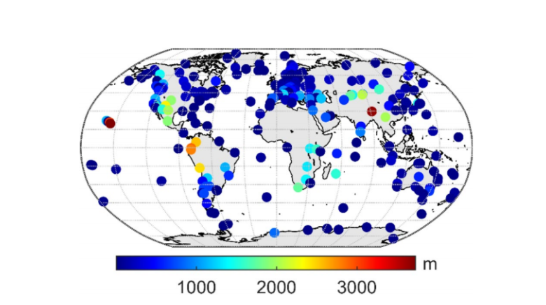 map og GNSS stations