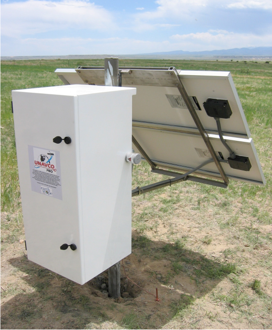 solar panel with closed battery enclosure