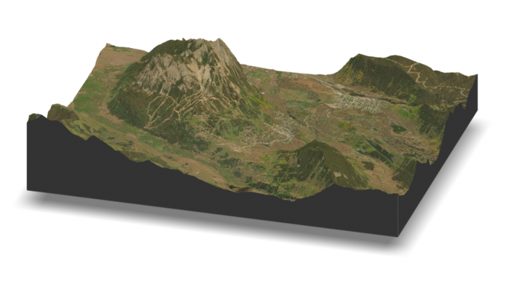 Crested Butte LiDAR and satellite rendering