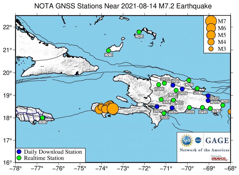 map showing stations