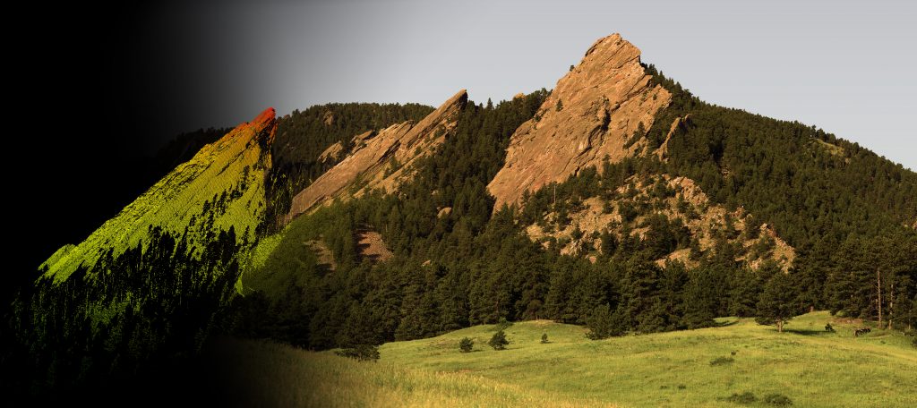 mountain slope with lidar data overlaid