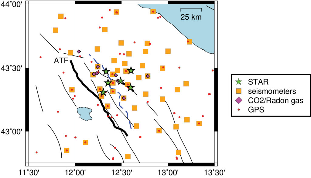 map showing borehole locations