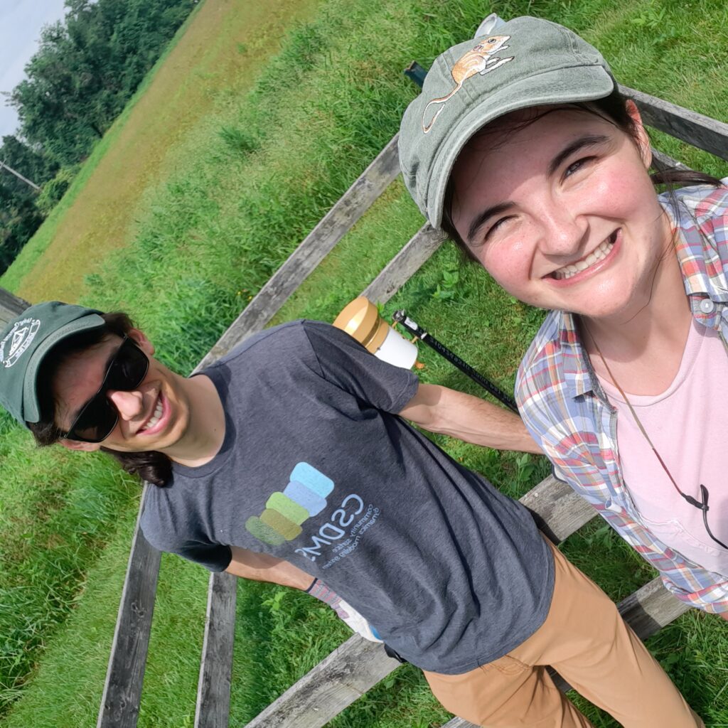 Selfie of JHU graduate student David Litwin and RESESS Intern Samantha Motz after successfully installing a new rain gauge near Pond Branch.
