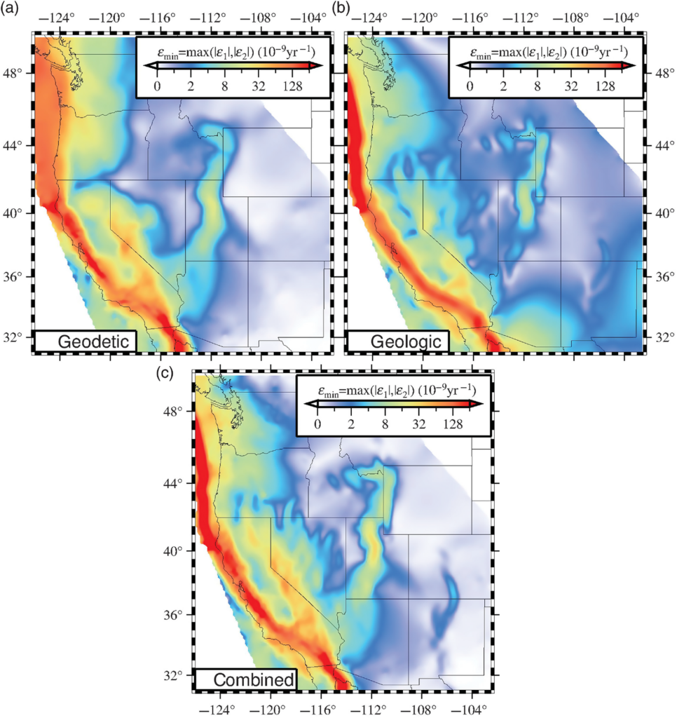 maps showing strain with color