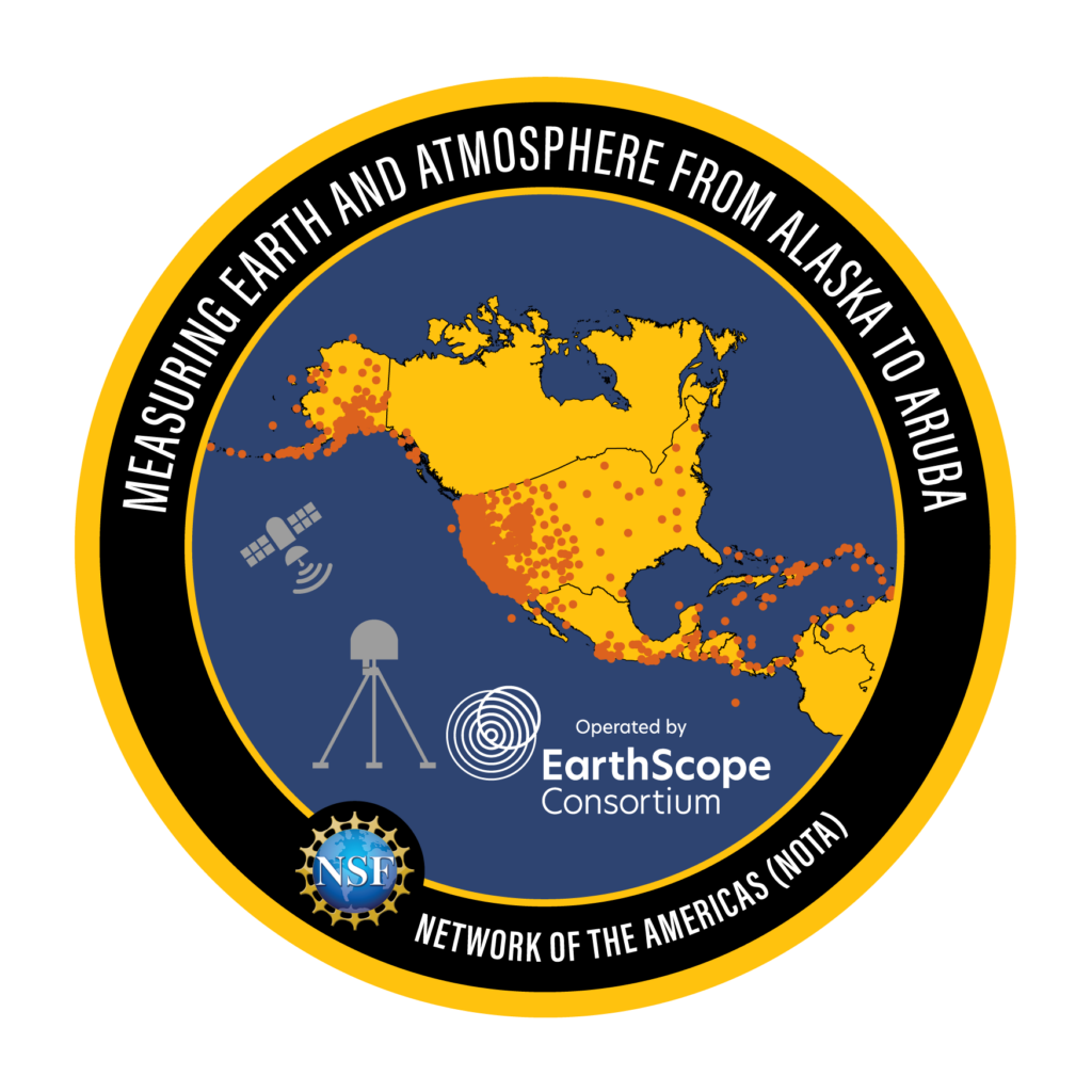 round Network of the Americas sticker showing  a map of Alaska to the Caribbean